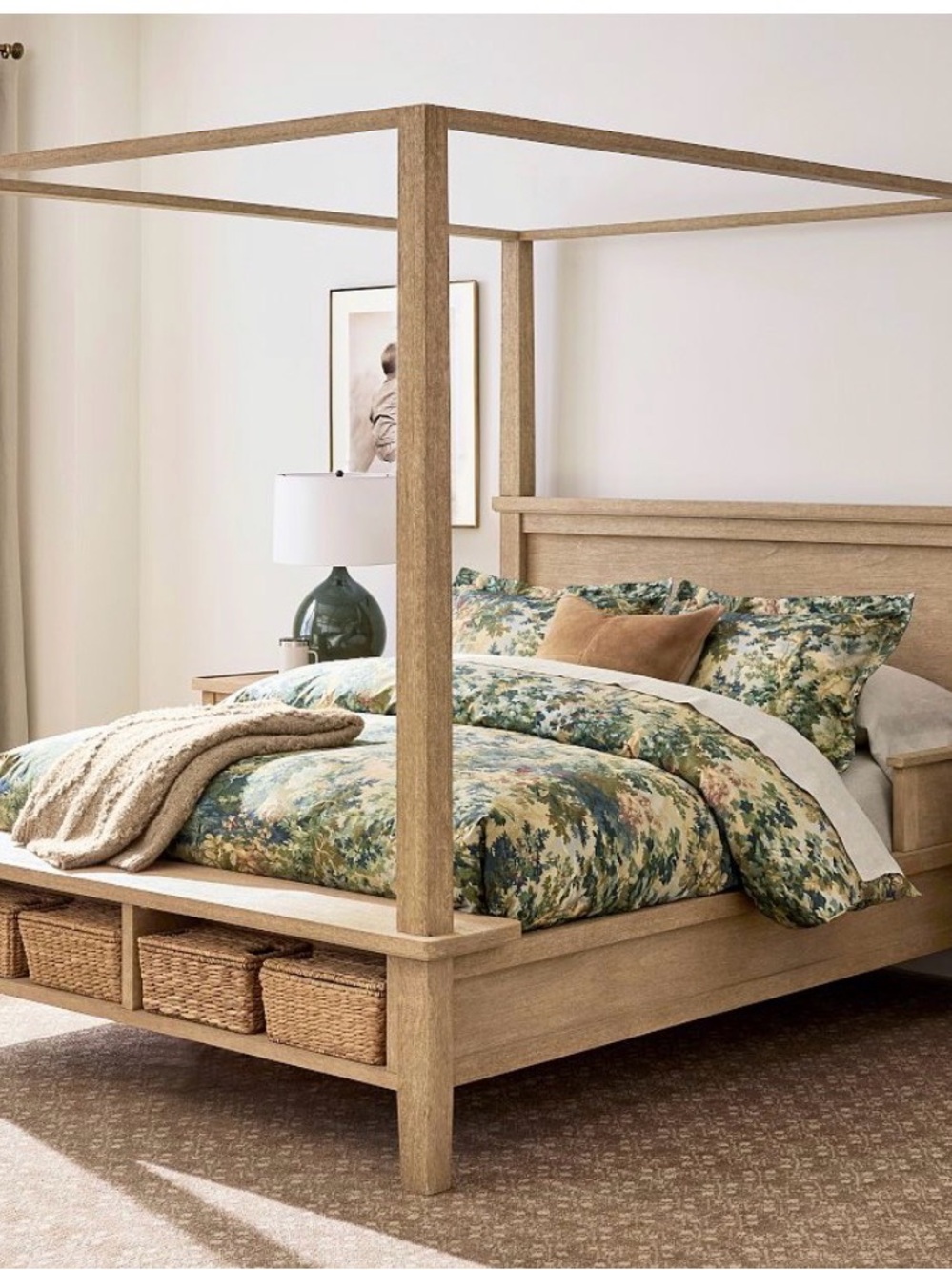 EUC POTTERY BARN Greenwood Queen Duvet Cover w 2 EURO Shams used in guest room - Picture 5 of 10
